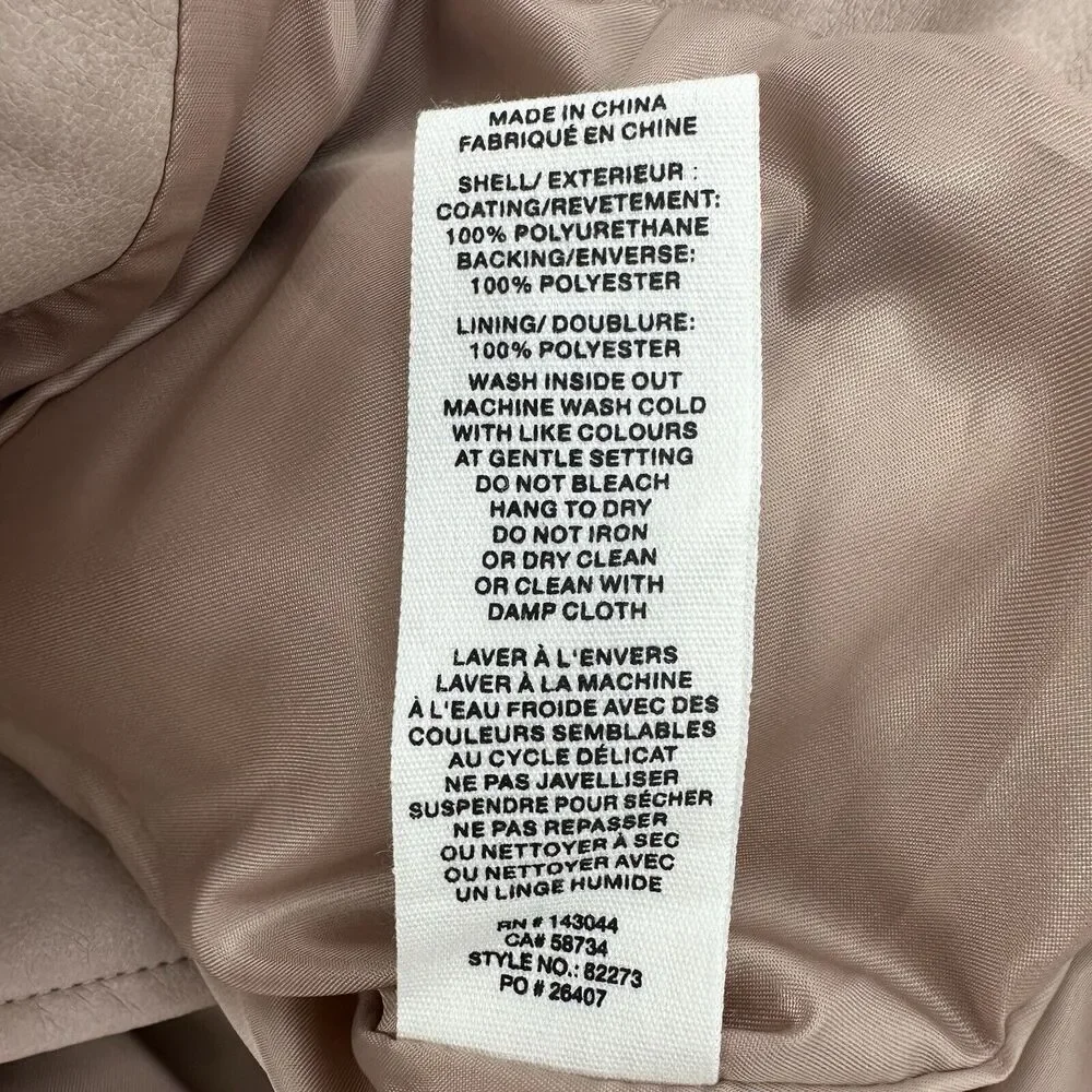 Avec Les Filles Anthropologie Womens Moto Jacket M Oversized Faux Leather Belted